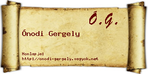 Ónodi Gergely névjegykártya